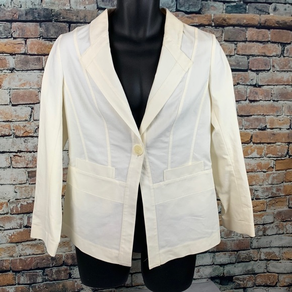 Lafayette 148 New York Jackets & Blazers - Lafayette 148 cream cotton jacket sz 4